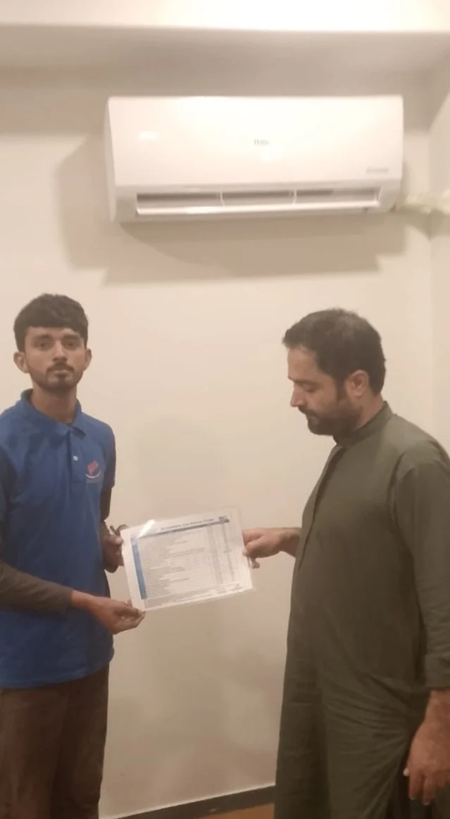 Happy customer with Cool Care team
